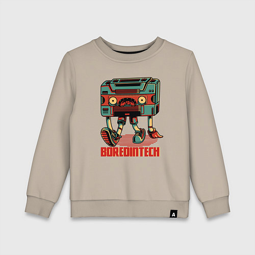 Детский свитшот Шагающая аудиоассета ретро / Миндальный – фото 1