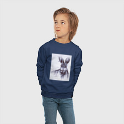 Свитшот хлопковый детский Rabbit symbol 2023, цвет: тёмно-синий — фото 2