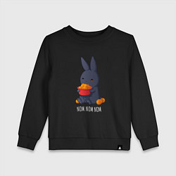 Свитшот хлопковый детский Кролик и мандарины - Nom nom nom, цвет: черный