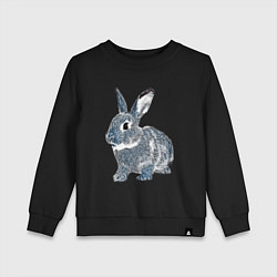 Свитшот хлопковый детский 2023 год - год голубого кролика, цвет: черный