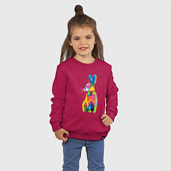 Свитшот хлопковый детский Кролик в стиле поп-арт, цвет: маджента — фото 2
