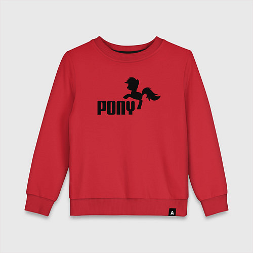 Детский свитшот Пони вместо пумы / Красный – фото 1