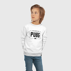 Свитшот хлопковый детский PUBG gaming champion: рамка с лого и джойстиком, цвет: белый — фото 2