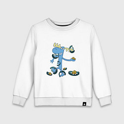 Свитшот хлопковый детский Lumpy trap, цвет: белый