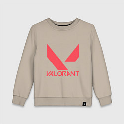 Свитшот хлопковый детский Valorant - logo, цвет: миндальный