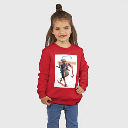 Свитшот хлопковый детский Путь самурая, цвет: красный — фото 2