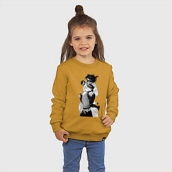 Свитшот хлопковый детский Джотаро и платиновая звезда, цвет: горчичный — фото 2