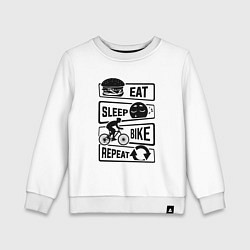 Детский свитшот Eat sleep bike repeat art