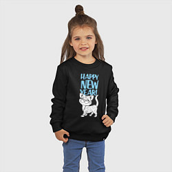 Свитшот хлопковый детский Happy new year - kitten, цвет: черный — фото 2