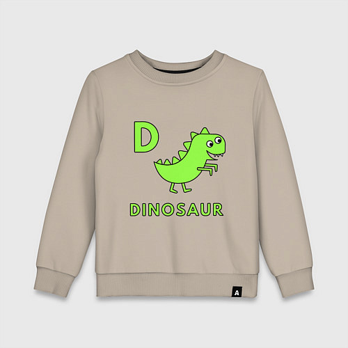 Детский свитшот Dinosaur D / Миндальный – фото 1