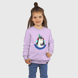 Свитшот хлопковый детский Merry christmas penguin, цвет: лаванда — фото 2