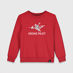 Свитшот хлопковый детский Drones pilot, цвет: красный