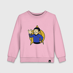 Свитшот хлопковый детский Spoke - vault boy, цвет: светло-розовый