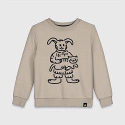 Детский свитшот Кролик гладит кота