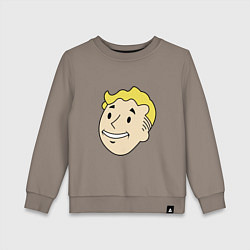 Свитшот хлопковый детский Vault boy head, цвет: утренний латте