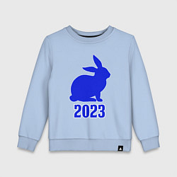 Детский свитшот 2023 силуэт кролика синий