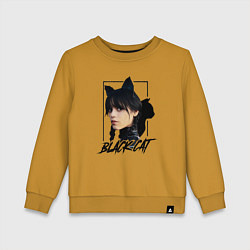 Детский свитшот Wednesday Black cat