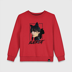 Детский свитшот Wednesday Black cat