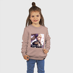 Свитшот хлопковый детский Genshin Impact art, цвет: пыльно-розовый — фото 2