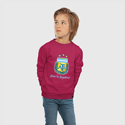 Свитшот хлопковый детский Эмблема федерации футбола Аргентины, цвет: маджента — фото 2