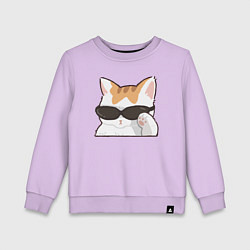 Детский свитшот Бело-рыжий котик в очках