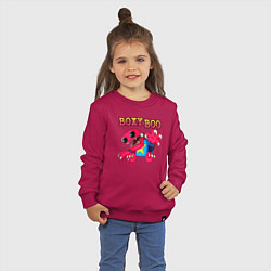 Свитшот хлопковый детский Project Playtime Boxy Boo, цвет: маджента — фото 2