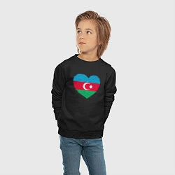 Свитшот хлопковый детский Сердце Азербайджана, цвет: черный — фото 2