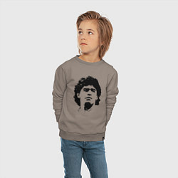 Свитшот хлопковый детский Face Maradona, цвет: утренний латте — фото 2