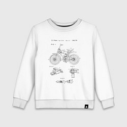 Свитшот хлопковый детский Винтажный велосипед патент, цвет: белый