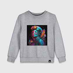 Свитшот хлопковый детский Девушка с воображением, цвет: меланж