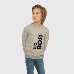 Свитшот хлопковый детский BIG BOSS - темная, цвет: миндальный — фото 2
