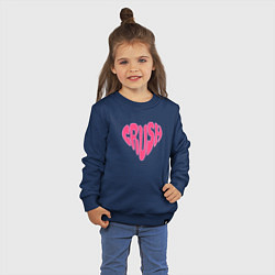 Свитшот хлопковый детский Crush pink color, цвет: тёмно-синий — фото 2