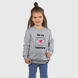 Свитшот хлопковый детский Be my valentine - валентинка, цвет: меланж — фото 2