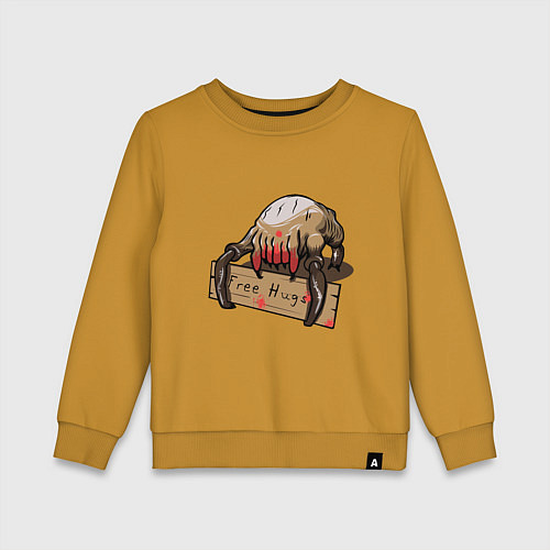 Детский свитшот Hugs from crab / Горчичный – фото 1