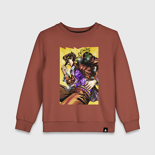 Детский свитшот Джотаро Куджо - JoJo Bizarre Adventure / Кирпичный – фото 1