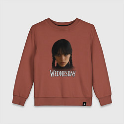 Свитшот хлопковый детский Уэнсдэй Wednesday, цвет: кирпичный