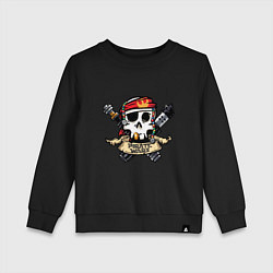 Свитшот хлопковый детский Пиратские воины, цвет: черный