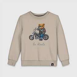 Детский свитшот Крутой мотоциклист медведь