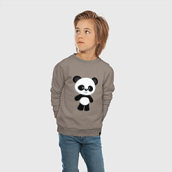 Свитшот хлопковый детский Панда милашка, цвет: утренний латте — фото 2