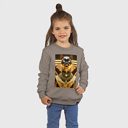 Свитшот хлопковый детский Кот сфинкс фараон, цвет: утренний латте — фото 2