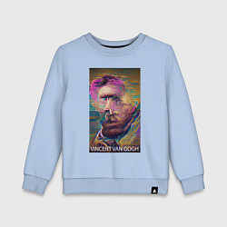 Свитшот хлопковый детский Vincent Van Gogh - автопортрет - нейросеть, цвет: мягкое небо