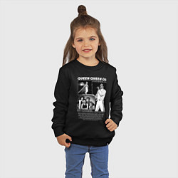 Свитшот хлопковый детский Queen рок группа, цвет: черный — фото 2