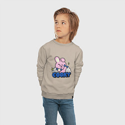 Свитшот хлопковый детский Cooky BT21 Jungkook, цвет: миндальный — фото 2