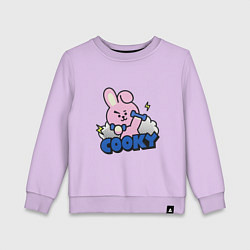 Свитшот хлопковый детский Cooky BT21 Jungkook, цвет: лаванда