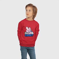 Свитшот хлопковый детский Cooky BT21 Jungkook, цвет: красный — фото 2