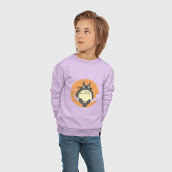 Свитшот хлопковый детский Удивительный Тоторо, цвет: лаванда — фото 2
