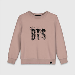 Свитшот хлопковый детский BTS logo, цвет: пыльно-розовый