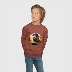 Свитшот хлопковый детский Cyberpunk, Luxury agario style, цвет: кирпичный — фото 2