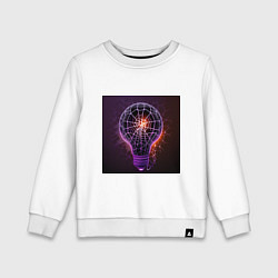Свитшот хлопковый детский Фиолетовая лампочка, цвет: белый