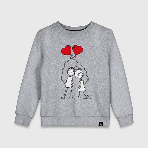 Детский свитшот Влюбленные с шариками / Меланж – фото 1